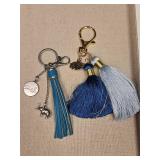 Decorative Blue & Silver Tassel Keychain Set Decorative Blue & Silver Tassel Keychain Set