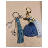Decorative Blue & Silver Tassel Keychain Set Decorative Blue & Silver Tassel Keychain Set