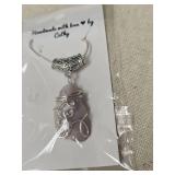 Handcrafted Amethyst Wire Wrapped Pendant with Silver Chain Handcrafted Amethyst Wire Wrapped Pendant with Silver Chain