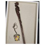 Harry Potter Gryffindor Wand with House Crest Keychain Harry Potter Gryffindor Wand with House Crest Keychain
