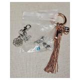 Rose Gold Tassel Keychain with Charms Rose Gold Tassel Keychain with Charms
