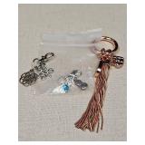 Rose Gold Tassel Keychain with Charms Rose Gold Tassel Keychain with Charms