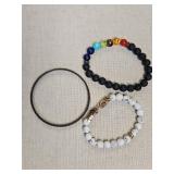 Chakra Healing Bracelet Set with Decorative Band Chakra Healing Bracelet Set with Decorative Band