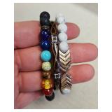 Chakra Healing Bracelet Set with Decorative Band Chakra Healing Bracelet Set with Decorative Band