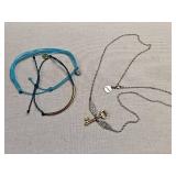 Pura Vida Jewelry Set - Turquoise Bracelet and Silver Chain Necklace Pura Vida Jewelry Set - Turquoise Bracelet and Silver Chain Necklace