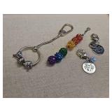 Rainbow Crystal Pet Charm Keychains with Sentimental Message Rainbow Crystal Pet Charm Keychains with Sentimental Message