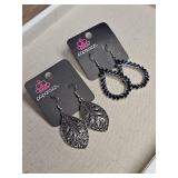 Navy Blue Crystal and Silver Filigree Drop Earrings Navy Blue Crystal and Silver Filigree Drop Earrings