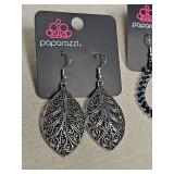 Navy Blue Crystal and Silver Filigree Drop Earrings Navy Blue Crystal and Silver Filigree Drop Earrings
