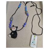 Handcrafted Holiday Cat and Christmas Tree Necklace Handcrafted Holiday Cat and Christmas Tree Necklace