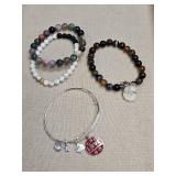 Pet Love Jewelry Set - Natural Stone Bracelet and Charm Bangle Pet Love Jewelry Set - Natural Stone Bracelet and Charm Bangle