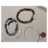 Pet Love Jewelry Set - Natural Stone Bracelet and Charm Bangle Pet Love Jewelry Set - Natural Stone Bracelet and Charm Bangle