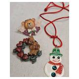 Holiday Bear and Snowman Pin Set Holiday Bear and Snowman Pin Set