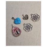 Pendant Collection - Cherry Blossom, Turquoise Heart, and Sacred Geometry Pendant Collection - Cherry Blossom, Turquoise Heart, and Sacred Geometry