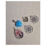 Pendant Collection - Cherry Blossom, Turquoise Heart, and Sacred Geometry Pendant Collection - Cherry Blossom, Turquoise Heart, and Sacred Geometry