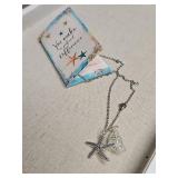 Seaside Starfish Charm Necklace with Sea Glass Seaside Starfish Charm Necklace with Sea Glass