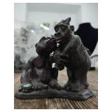 Handcrafted Cast Iron Black Bears Figurine Handcrafted Cast Iron Black Bears Figurine