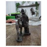 Bronze Western Cowboy with Horse Sculpture Bronze Western Cowboy with Horse Sculpture