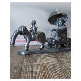Michael Ricker Pewter Sculpture - Rainy Day Walk Michael Ricker Pewter Sculpture - Rainy Day Walk