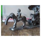 Michael Ricker Pewter Sculpture - Rainy Day Walk Michael Ricker Pewter Sculpture - Rainy Day Walk