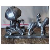 Michael Ricker Pewter Sculpture - Rainy Day Walk Michael Ricker Pewter Sculpture - Rainy Day Walk
