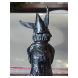 Cast Iron Rabbit Figurine with Crystal Ball Cast Iron Rabbit Figurine with Crystal Ball