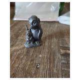1996 Ricker Pewter Penguin and Rabbit Figurine 1996 Ricker Pewter Penguin and Rabbit Figurine