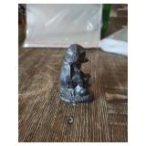 1996 Ricker Pewter Penguin and Rabbit Figurine 1996 Ricker Pewter Penguin and Rabbit Figurine