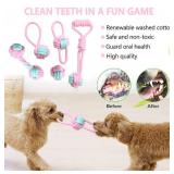 BENSEAO Puppy Teething Chew Toys for Small Dogs - Interactive Rope Toy, Balls, Ring, and Storage Basket (C) - Retail: $23