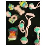BENSEAO Puppy Teething Chew Toys for Small Dogs - Interactive Rope Toy, Balls, Ring, and Storage Basket (C) - Retail: $23