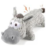 FOXYYDS Dog Toys,Puppy Toys,Plush Squeaky Dog Toys,Interactive Dog Toys Suitable for Chewing Small,Medium and Large Dogs to Keep Them Busy,Donkey-Gray - Retail: $10