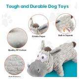 FOXYYDS Dog Toys,Puppy Toys,Plush Squeaky Dog Toys,Interactive Dog Toys Suitable for Chewing Small,Medium and Large Dogs to Keep Them Busy,Donkey-Gray - Retail: $10