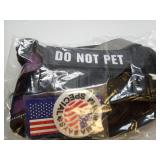 Animire Service Dog Harness and Leash Set, XS, Purple, with 10 Patches, Reflective, for Small Dogs - Retail: $22