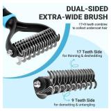 MIU COLOR Pet Grooming Brush, Undercoat Rake for Dogs & Cats, Professional Deshedding Brush and Dematting Tool, Extra Wide, 180mm, Blue - Retail: $9