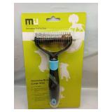 MIU COLOR Pet Grooming Brush, Undercoat Rake for Dogs & Cats, Professional Deshedding Brush and Dematting Tool, Extra Wide, 180mm, Blue - Retail: $9