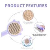 Cat Grooming Brush with Release Button - Indoor Hair Remover for Long or Short Fur Cats, Cat Nail Clipper with Round Cutting Holes (PURPLE) - Retail: $15