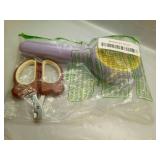 Cat Grooming Brush with Release Button - Indoor Hair Remover for Long or Short Fur Cats, Cat Nail Clipper with Round Cutting Holes (PURPLE) - Retail: $15