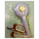Cat Grooming Brush with Release Button - Indoor Hair Remover for Long or Short Fur Cats, Cat Nail Clipper with Round Cutting Holes (PURPLE) - Retail: $15