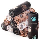 Tegeme 12 Pieces Pet Blanket Soft Fleece Dog Fluffy Doggie Warm Felt Throw Spring Cute Paw Print Puppy Kitten Sleep Mat Bed Covers for Cat(30 x 20 Inch,Dark Gray, White, Camel) - Retail: $27