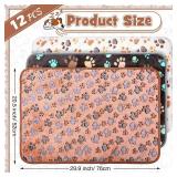 Tegeme 12 Pieces Pet Blanket Soft Fleece Dog Fluffy Doggie Warm Felt Throw Spring Cute Paw Print Puppy Kitten Sleep Mat Bed Covers for Cat(30 x 20 Inch,Dark Gray, White, Camel) - Retail: $27