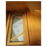 Rabbit Hutch, Small Chicken Coop Outdoor A-Frame Quail Cage with 2 Door & Run Cage Wooden Triangle Quail Hutch with Ventilating Wire Poultry Hutch for Small Animal (Wood) - Retail: $66
