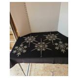 Vintage clear plastic snowflake ornaments, at least 70 years old, 8 and 13in width, total of 5