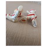 Two vintage Geo Z. Lefton Candy Cane Kids figurines