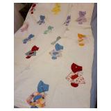 Vintage Sunbonnet Sue Quilt, 72x88, small tear near center