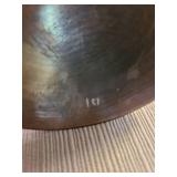 Decorative brass etched vase pair, 10in tall