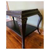 Industrial Metal Console Table with Ornate Legs, 15x34x14