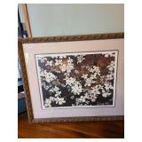 Framed Dogwood Blossoms pencil signed by William McNamara 97/950, 33x40