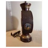 Beautiful antique decorative Asian Bronze Champleve table lamp, 25in tall