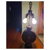 Beautiful antique decorative Asian Bronze Champleve table lamp, 25in tall
