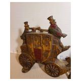1930s Cast Iron Royal Mail Coach with Horse Doorstop, 12 x 7.25