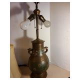 Chinese Cloisonne vase table lamp, 26in tall